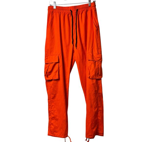 Orange Joggers Cargo Pants 100% Cotton L (2696)‎ - Picture 1 of 6